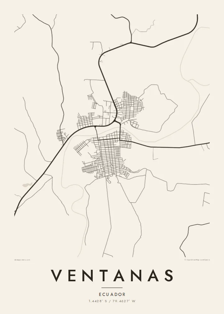 Ventanas map poster — Paper style