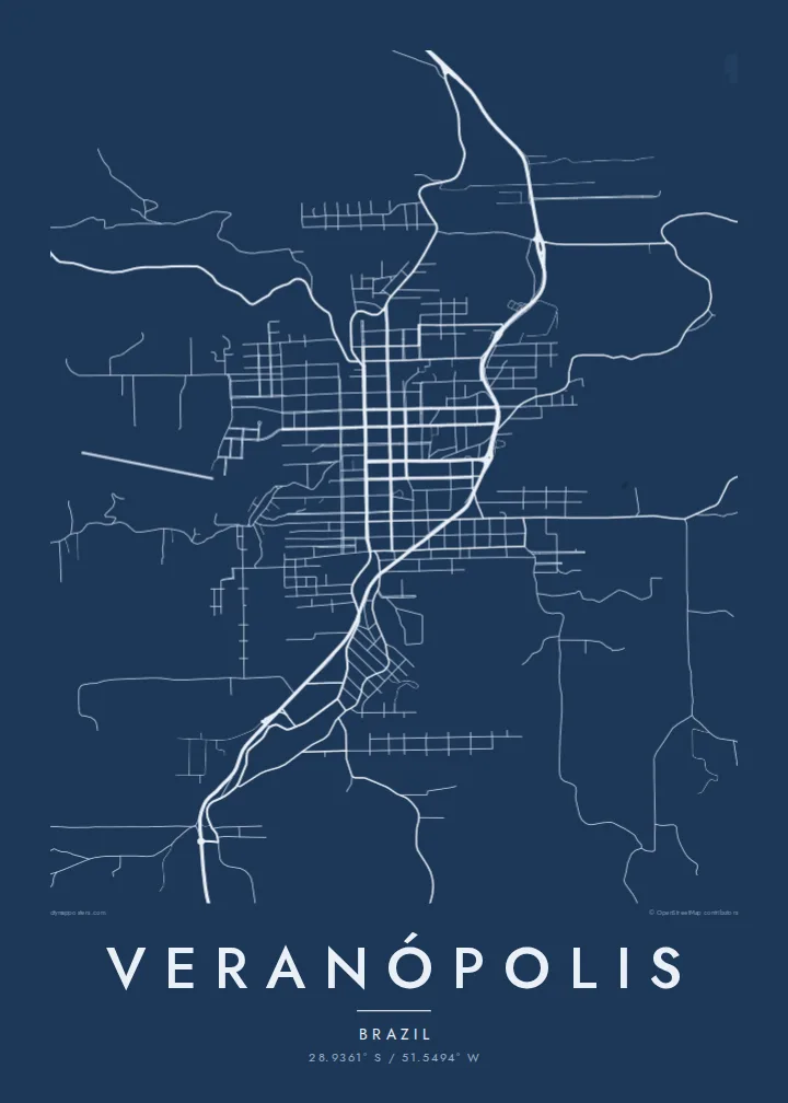 Veranópolis map poster — Blueprint