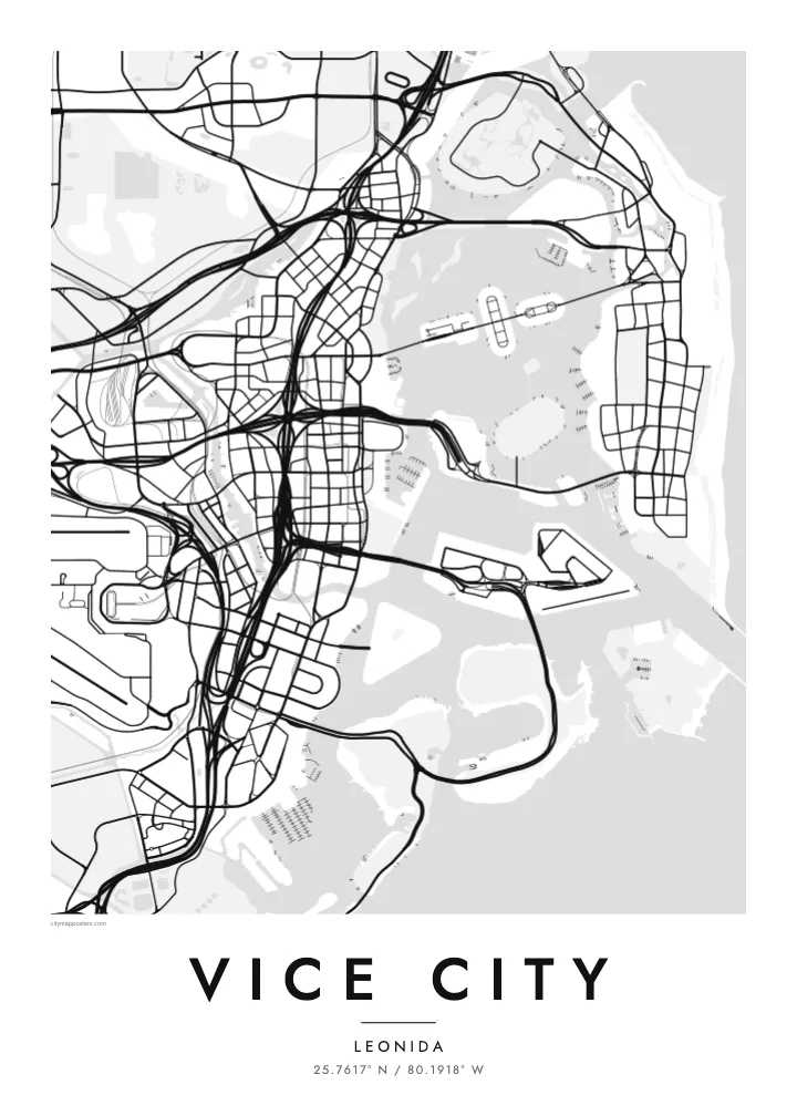 Vice City map poster