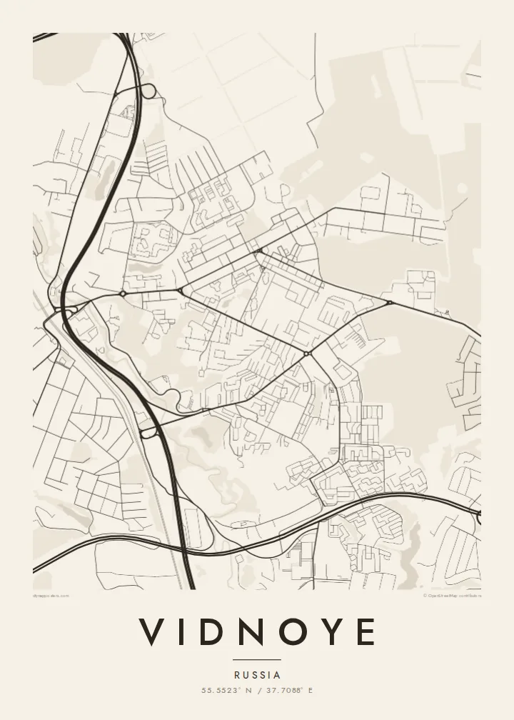Vidnoye map poster — Paper