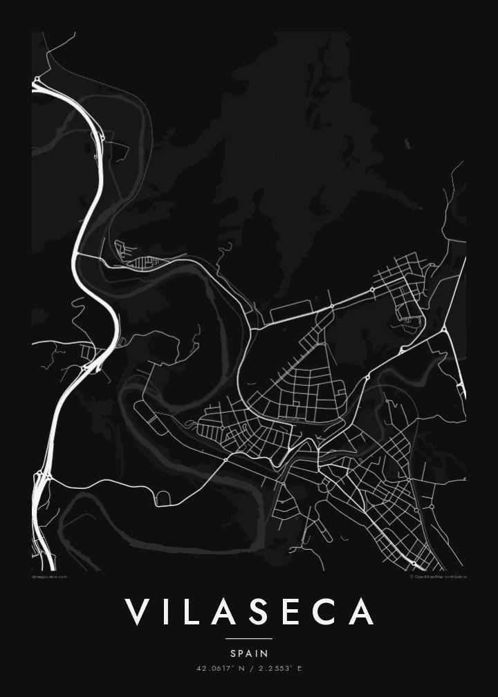 Vilaseca map poster — Noir