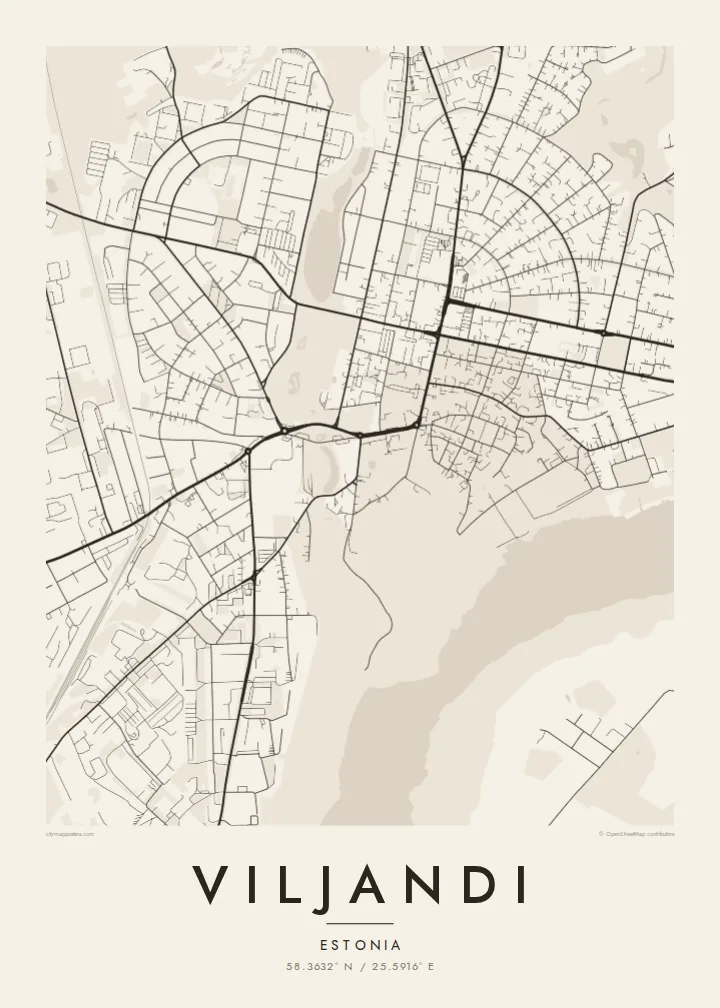 Viljandi map poster — Paper