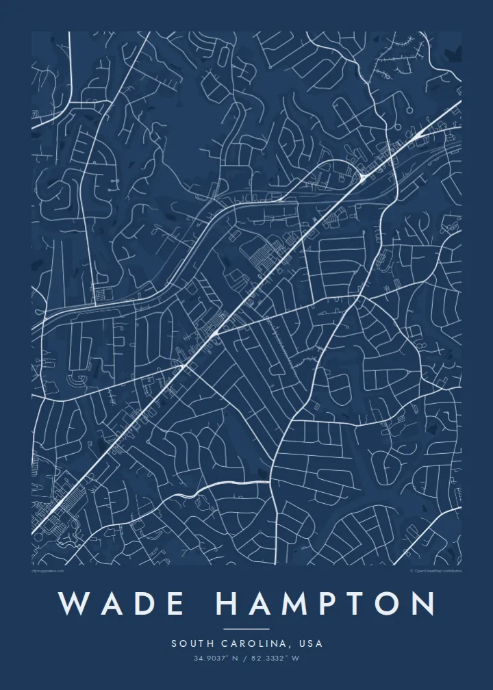 Wade Hampton map poster — Blueprint