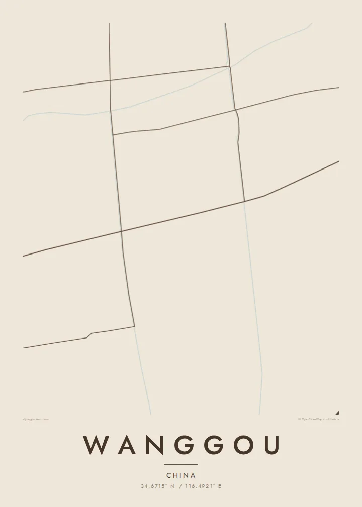 Wanggou map poster — Sand style