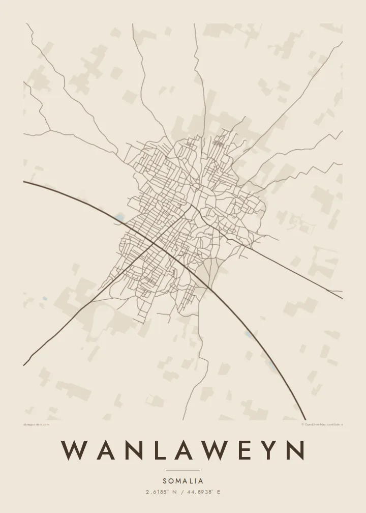 Wanlaweyn map poster — Sand