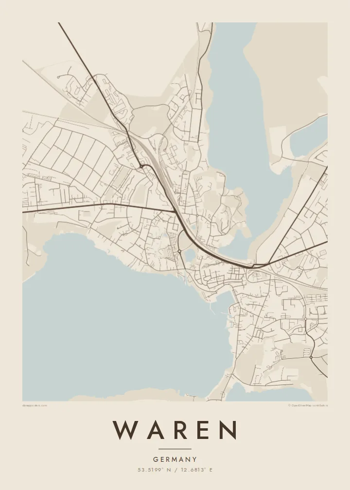Waren map poster — Sand style