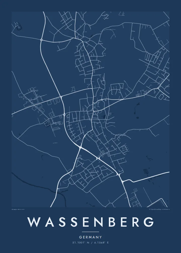 Wassenberg map poster — Blueprint