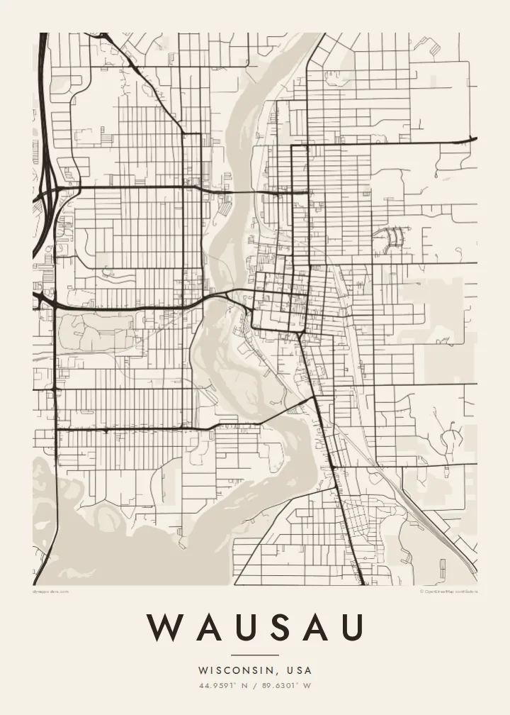 Wausau map poster — Paper