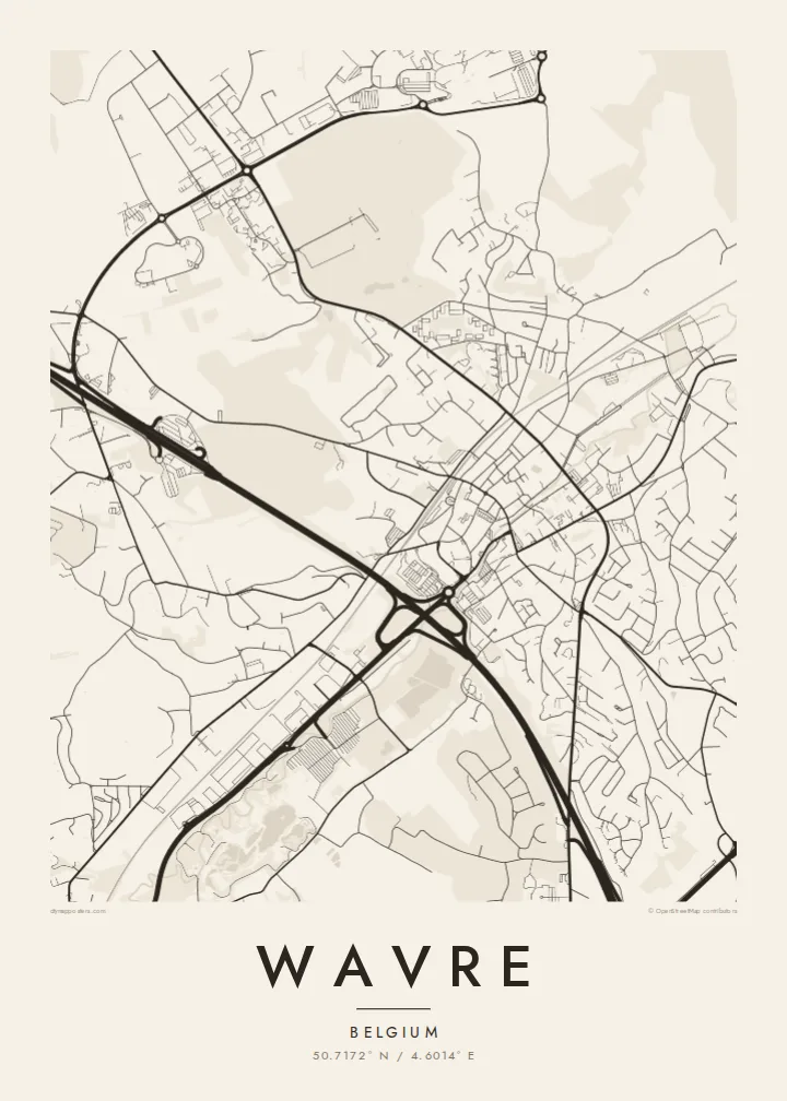 Wavre map poster — Paper