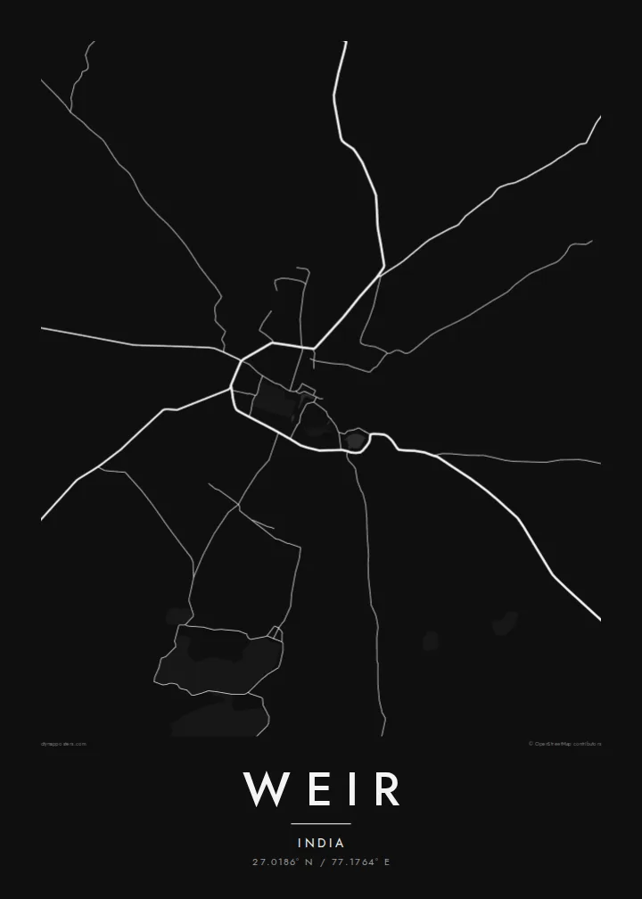 Weir map poster — Noir style