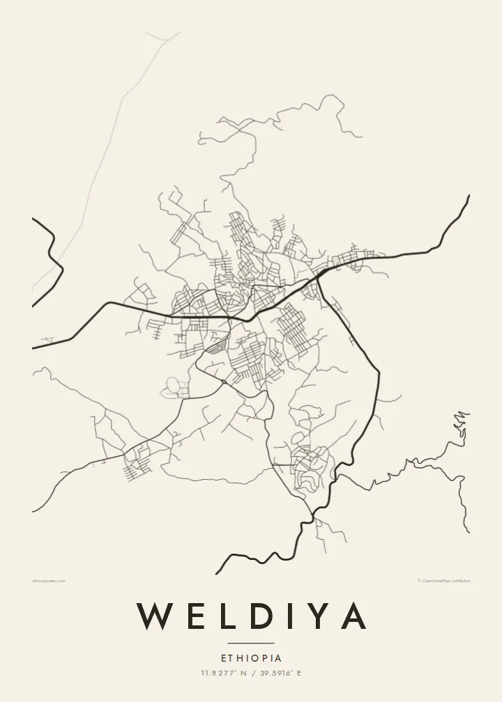 Weldiya map poster — Paper