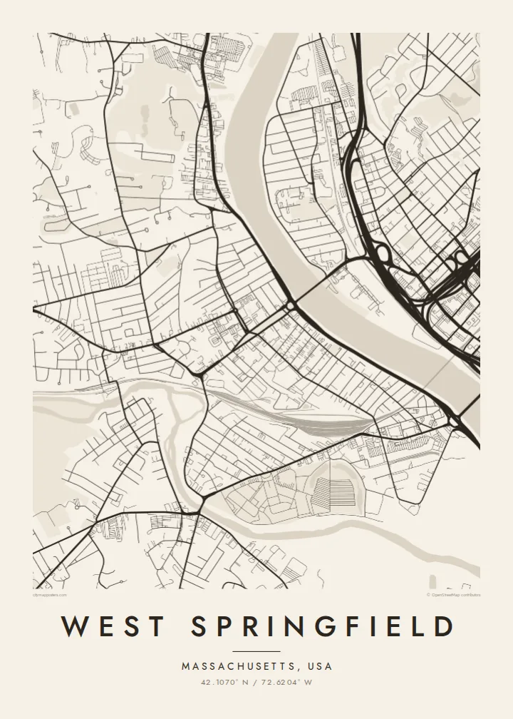 West Springfield map poster — Paper