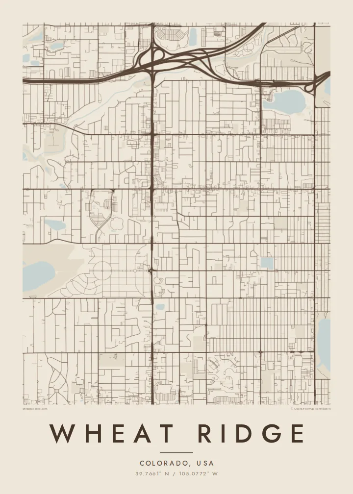 Wheat Ridge map poster — Sand