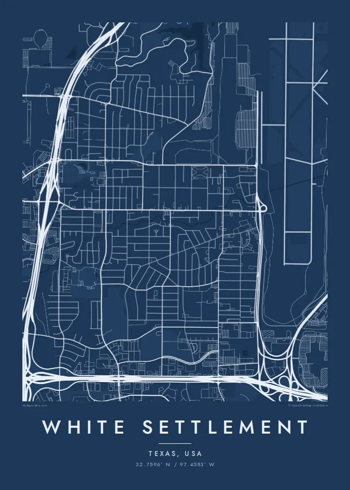 White Settlement map poster — Blueprint