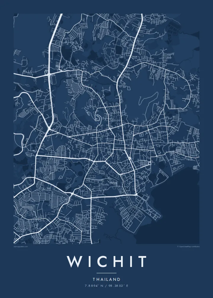 Wichit map poster — Blueprint