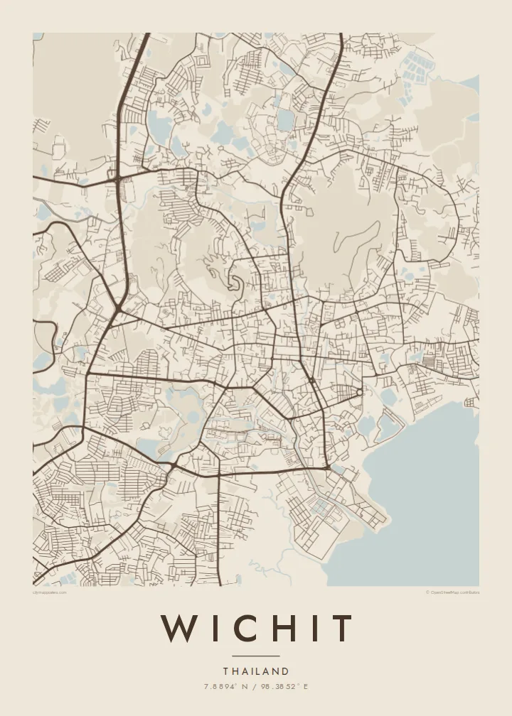 Wichit map poster — Sand
