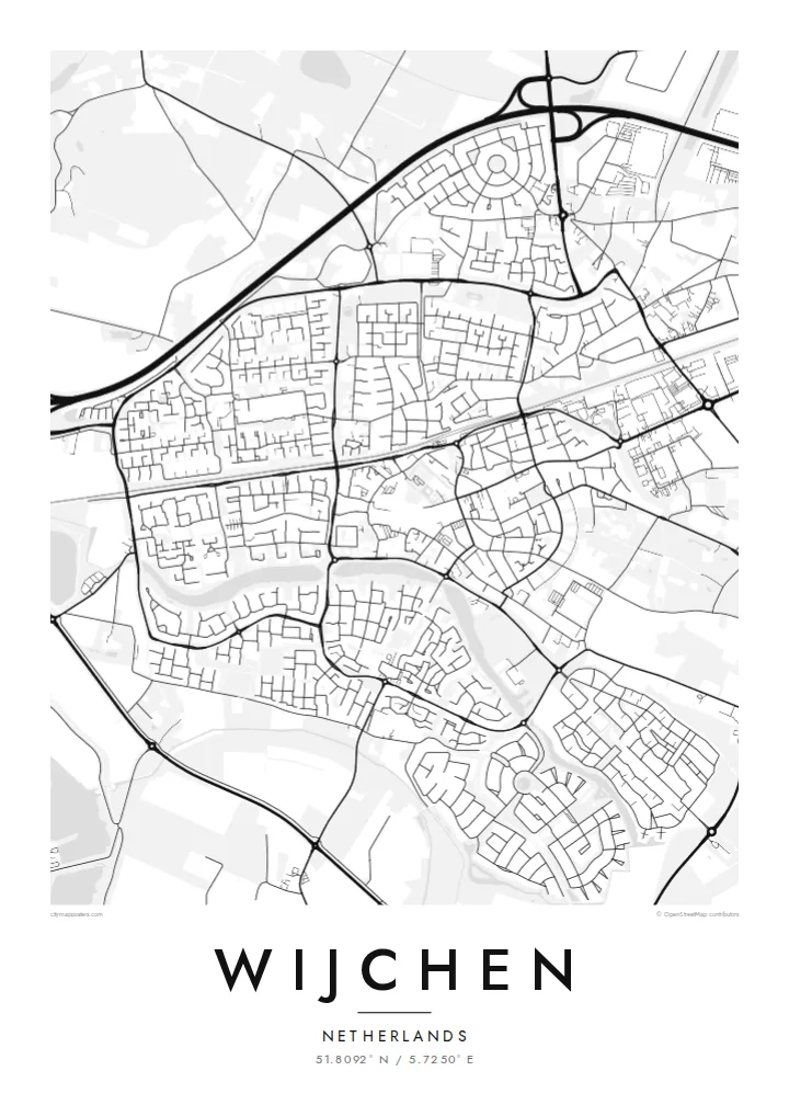 Wijchen map poster — Classic