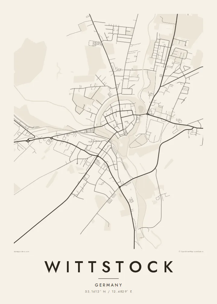 Wittstock map poster — Paper style