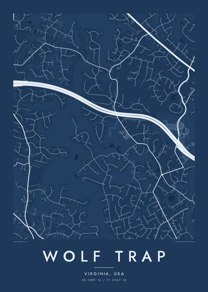 Wolf Trap map poster — Blueprint