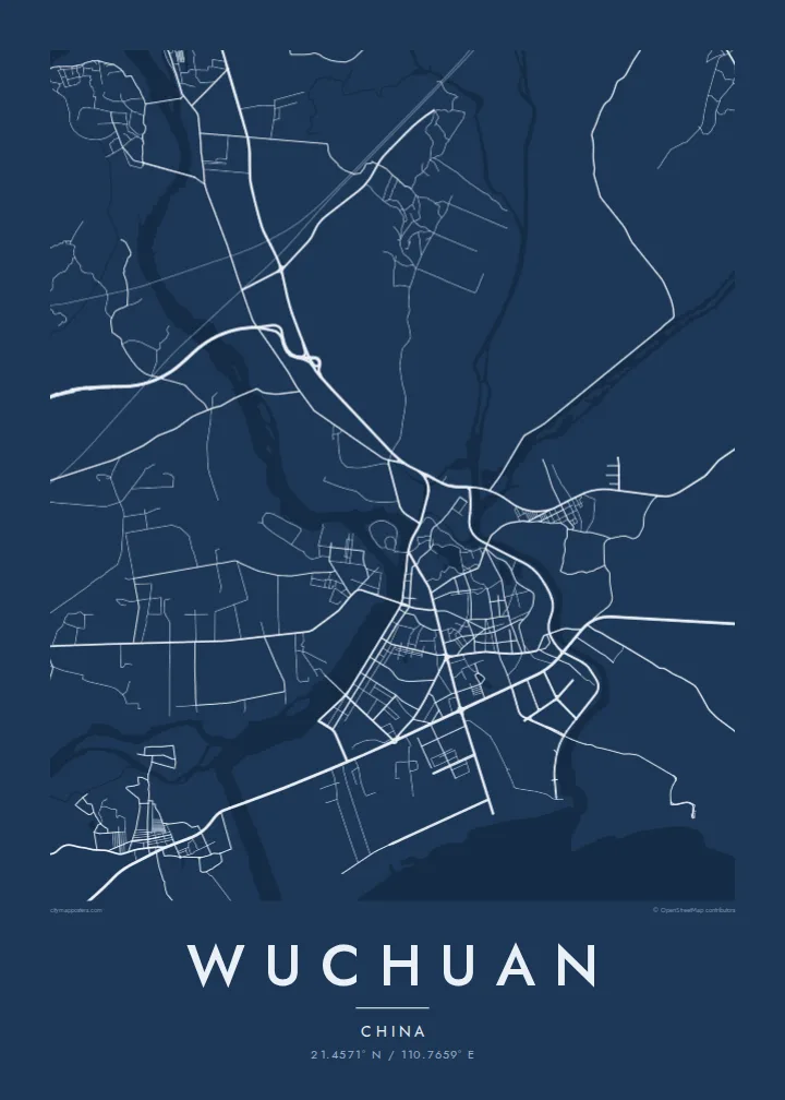 Wuchuan map poster — Blueprint