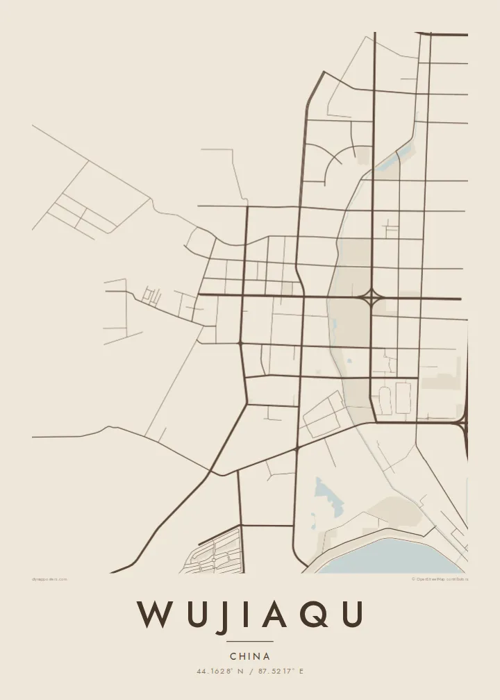 Wujiaqu map poster — Sand style