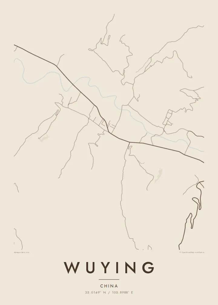Wuying map poster — Sand
