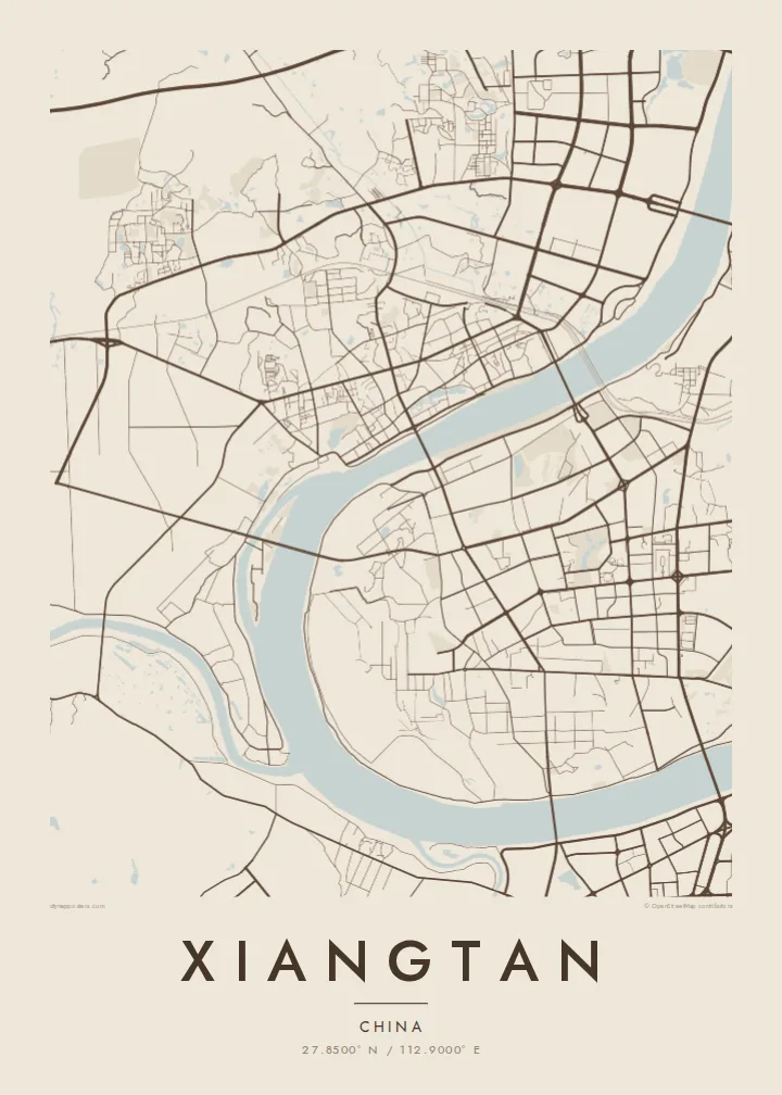 Xiangtan map poster — Sand