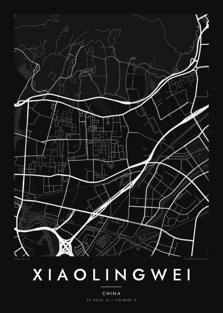 Xiaolingwei map poster — Noir style