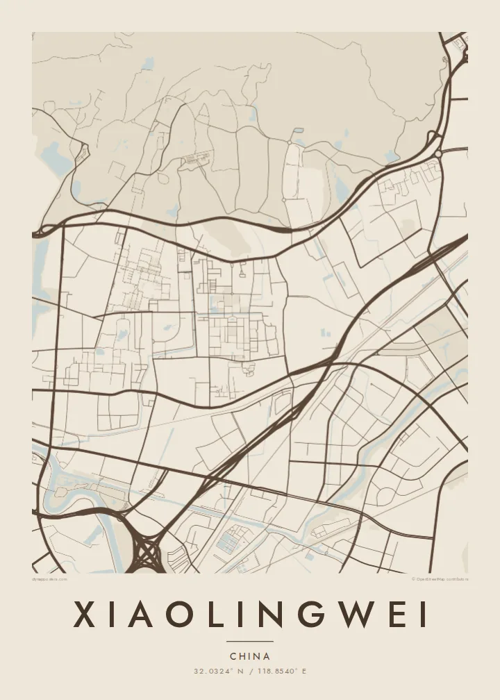 Xiaolingwei map poster — Sand style