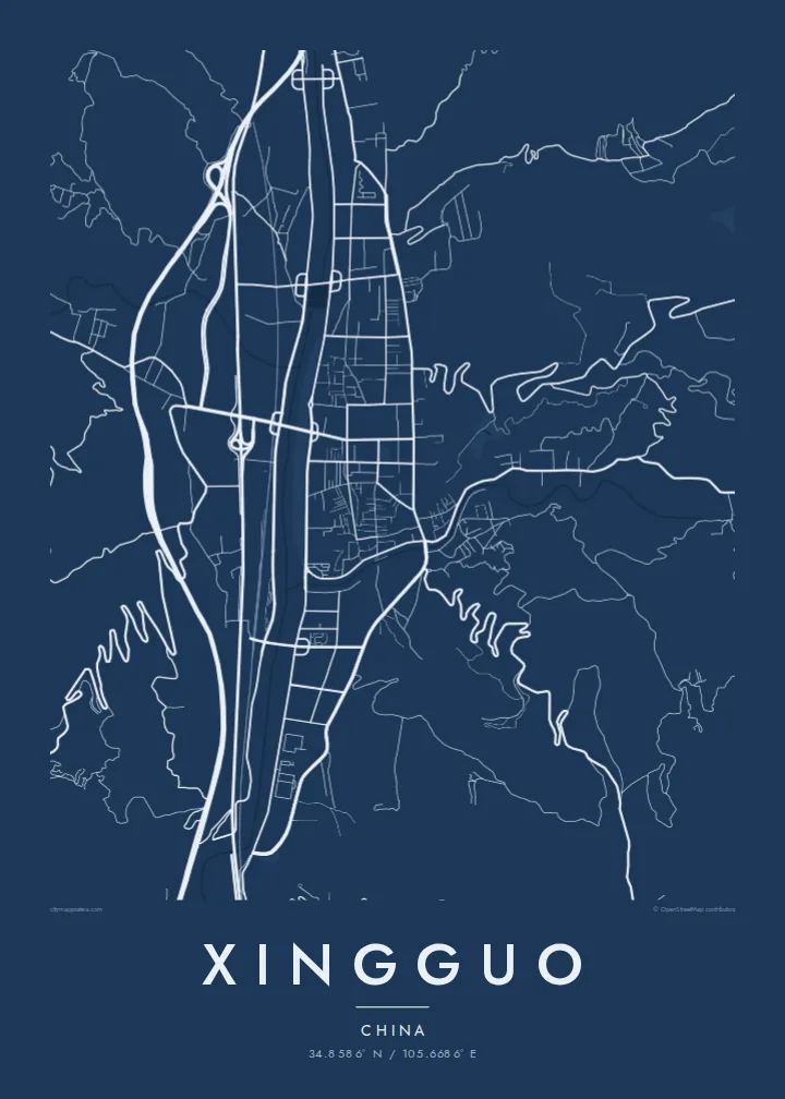 Xingguo map poster — Blueprint