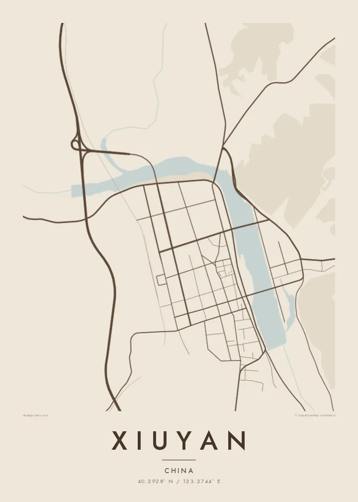 Xiuyan map poster — Sand style