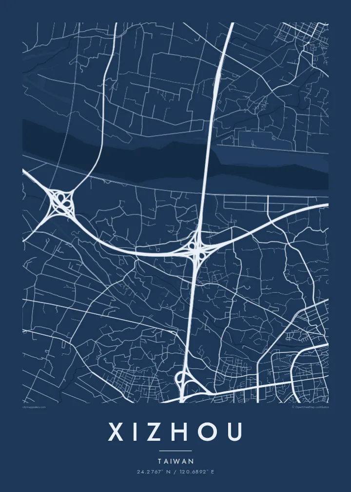 Xizhou map poster — Blueprint