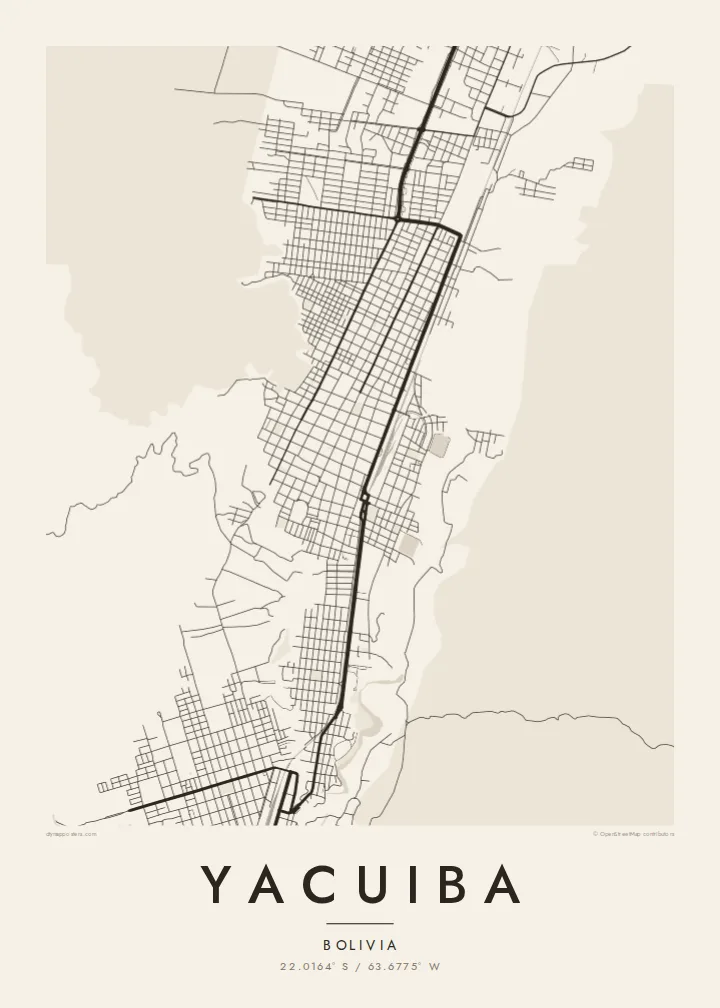 Yacuiba map poster — Paper
