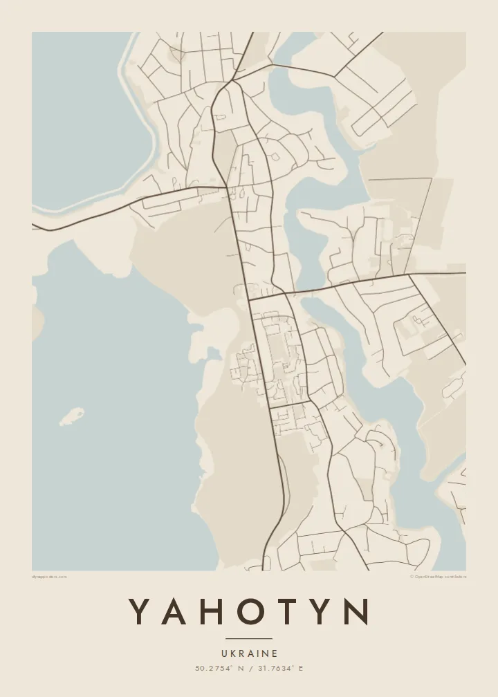Yahotyn map poster — Sand