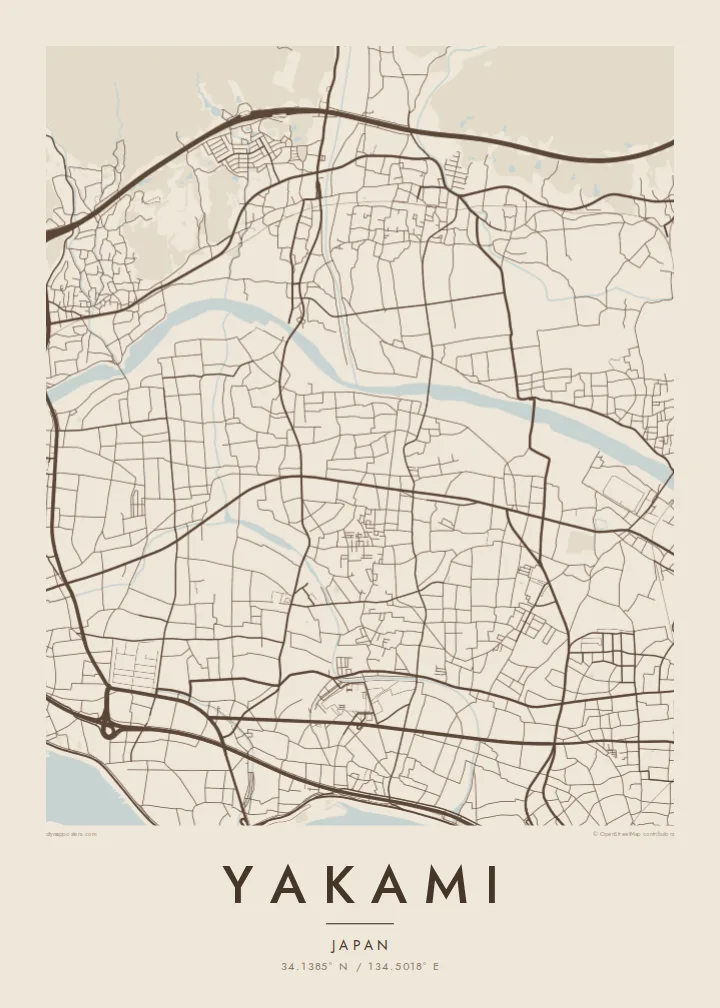 Yakami map poster — Sand style