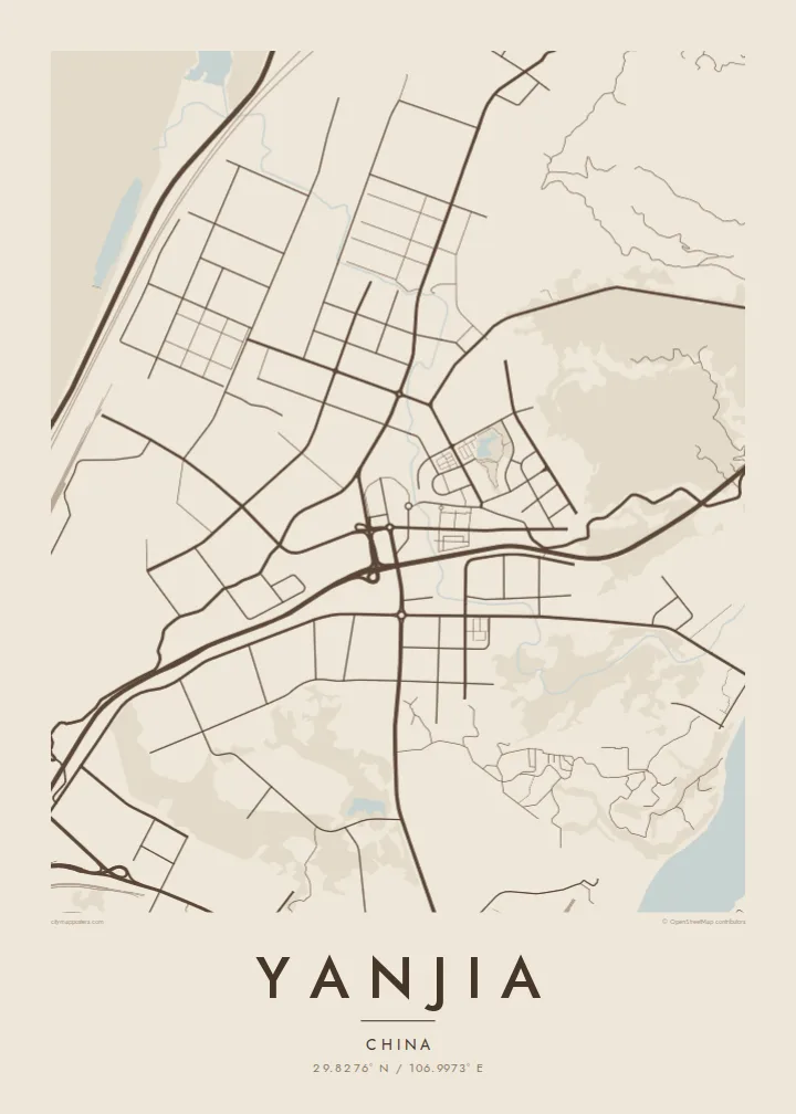 Yanjia map poster — Sand style