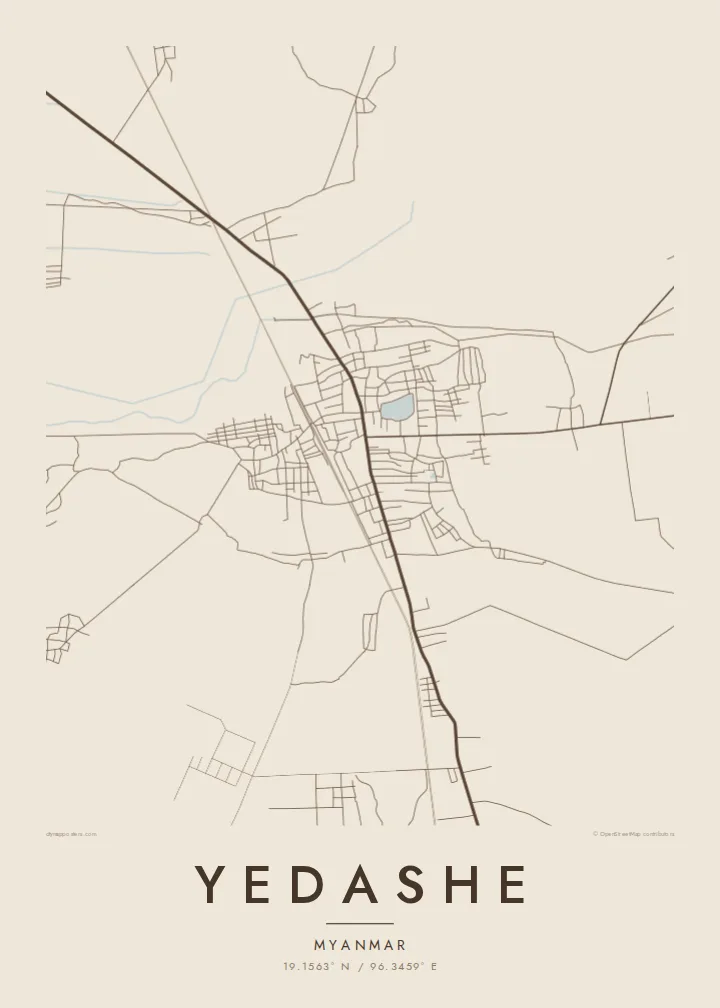 Yedashe map poster — Sand