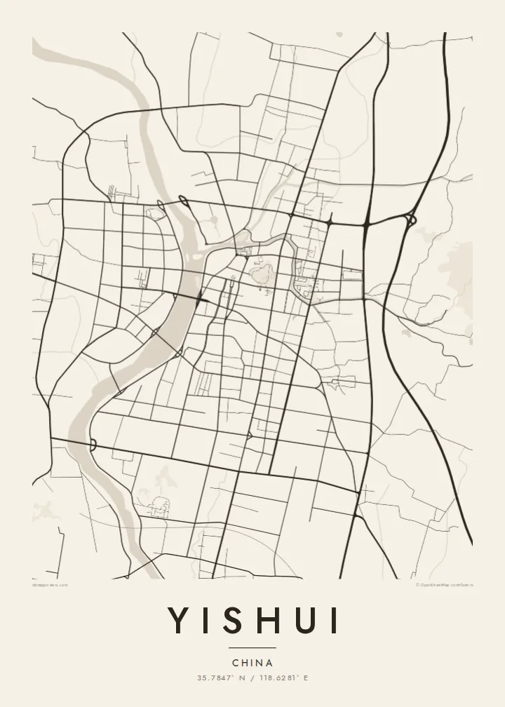 Yishui map poster — Paper
