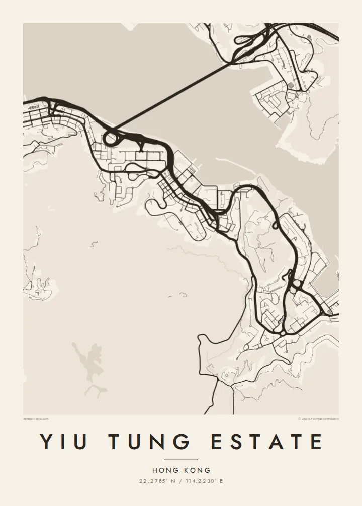 Yiu Tung Estate map poster — Paper style