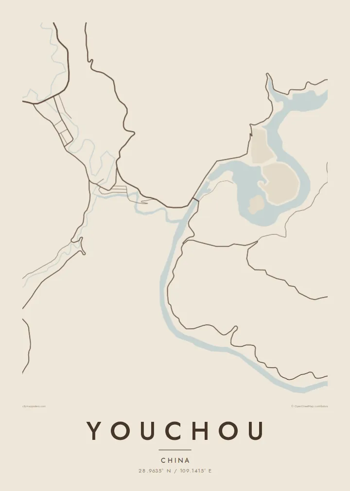Youchou map poster — Sand style