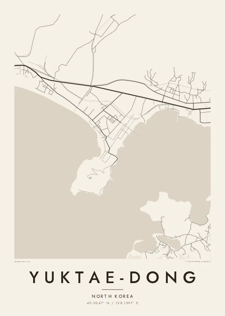 Yuktae-dong map poster — Paper style