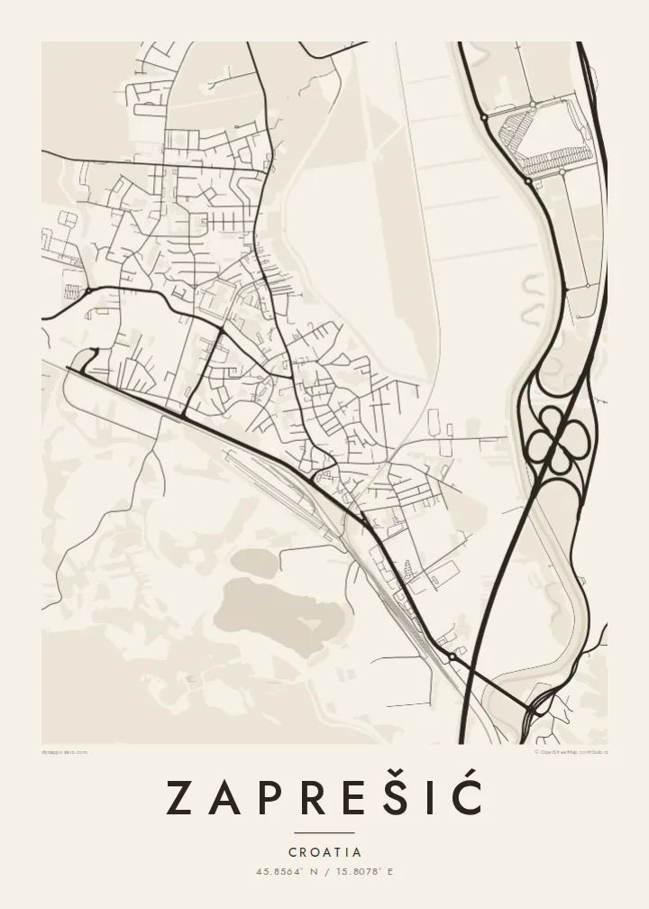 Zaprešić map poster — Paper