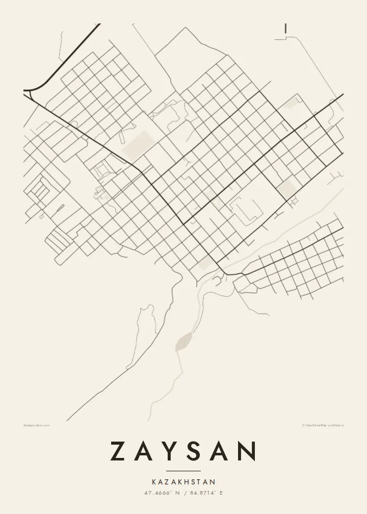 Zaysan map poster — Paper