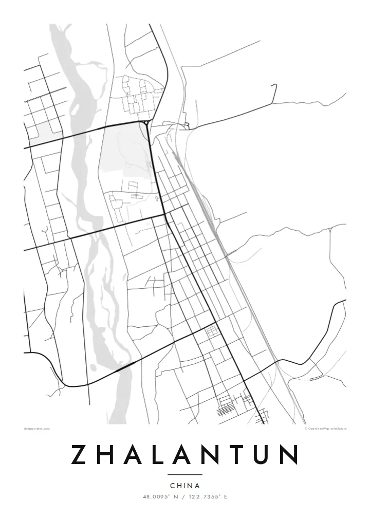 Zhalantun map poster — Classic