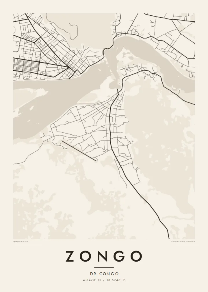 Zongo map poster — Paper style